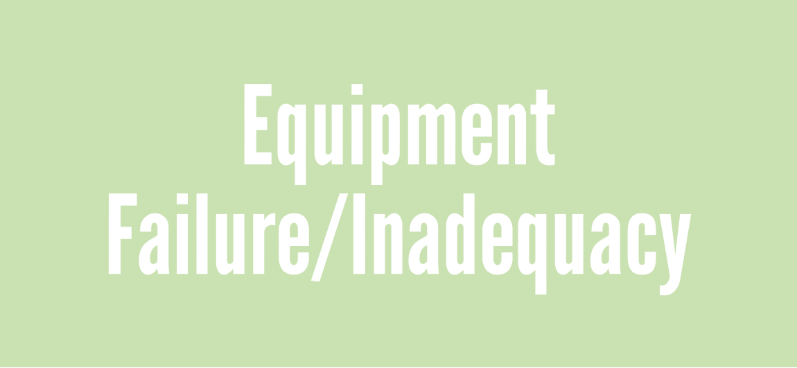 a graphic with the words 'equipment failure/inadequacy'