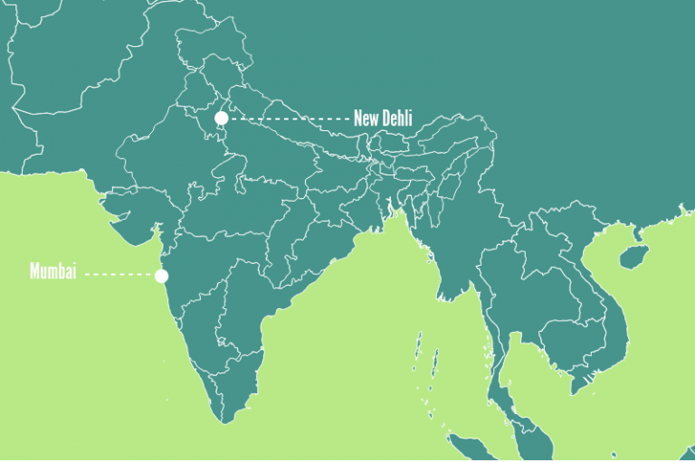 Port Of New Dehli & Port Of Mumbai On A Map; New Dehli Port is Landlocked and Therefore It Costs More To Ship From New Dehli