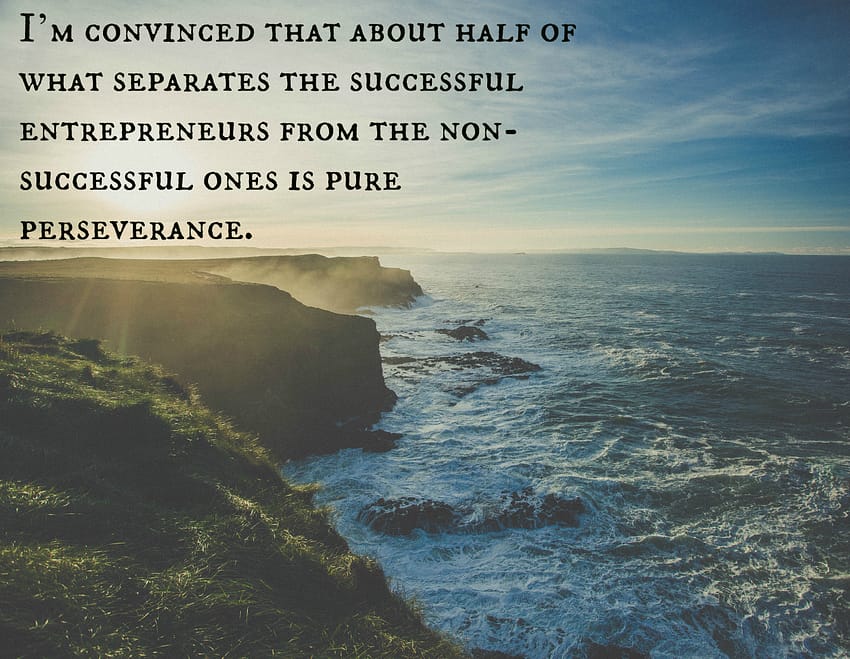 "I'm convinced that about half of what separates the successful entrepreneurs from the non-successful ones is pure perseverance."